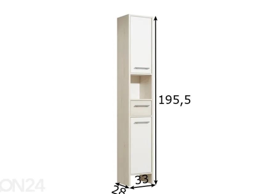Korkea kylpyhuoneen kaappi 350