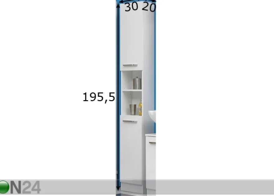 Korkea kylpyhuoneen kaappi 335