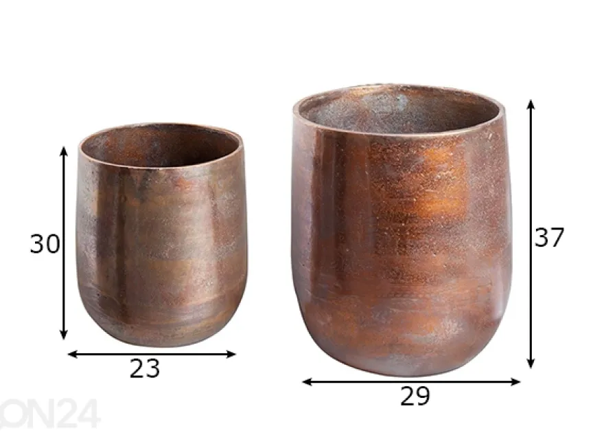 Kukkaruukut Copper L, 2 kpl