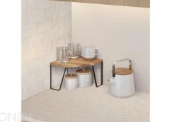 Kulmahylly 1 kpl York, musta + akaasiapuu