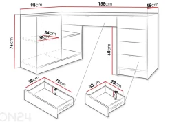 Kulmakirjoituspöytä Tireno