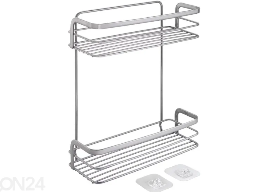 Kylpyhuoneen hylly Origin Luxy Ufix 2x, 26x10x30 cm, kromi