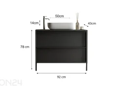 Kylpyhuoneen kaappi pesualtaalla Steel 92 cm