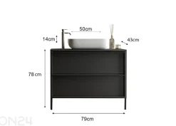 Kylpyhuoneen kaappi pesualtaalla Steel 79 cm