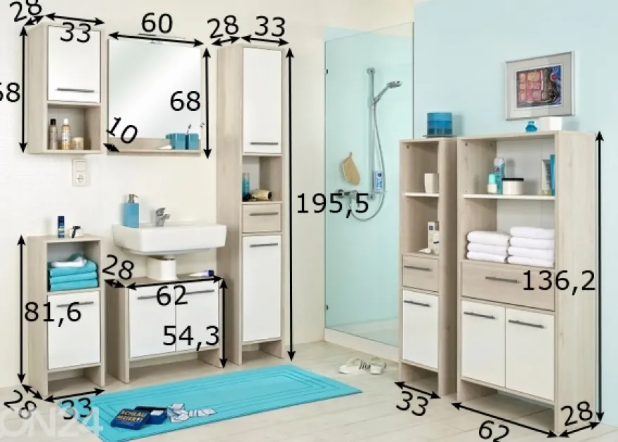 Kylpyhuoneen kalusteet 350