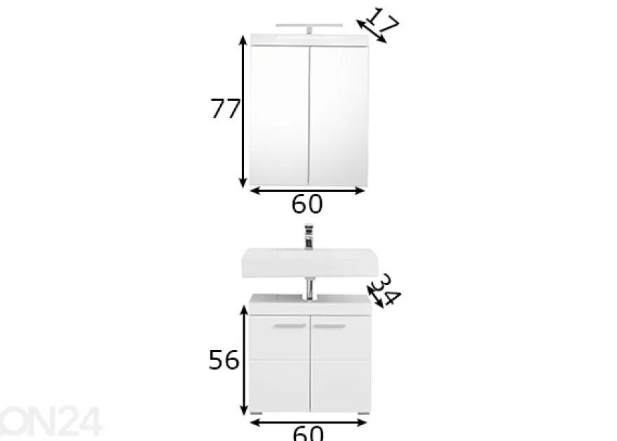 Kylpyhuoneen kalusteet Amanda