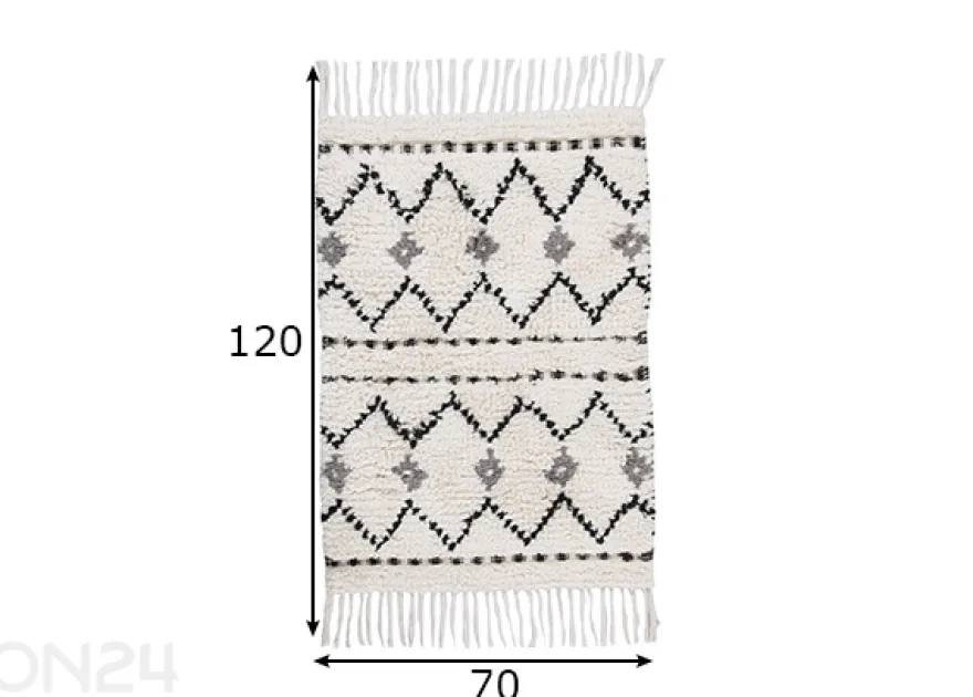 Kylpyhuoneen matto Ethno Bath Zigzag 70x120 cm