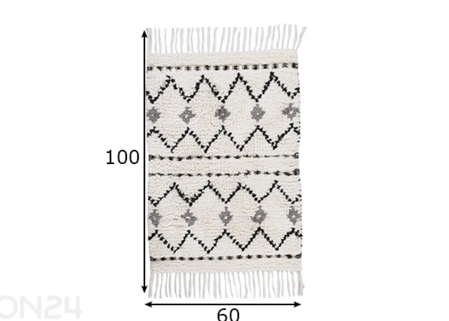 Kylpyhuoneen matto Ethno Bath Zigzag 60x100 cm