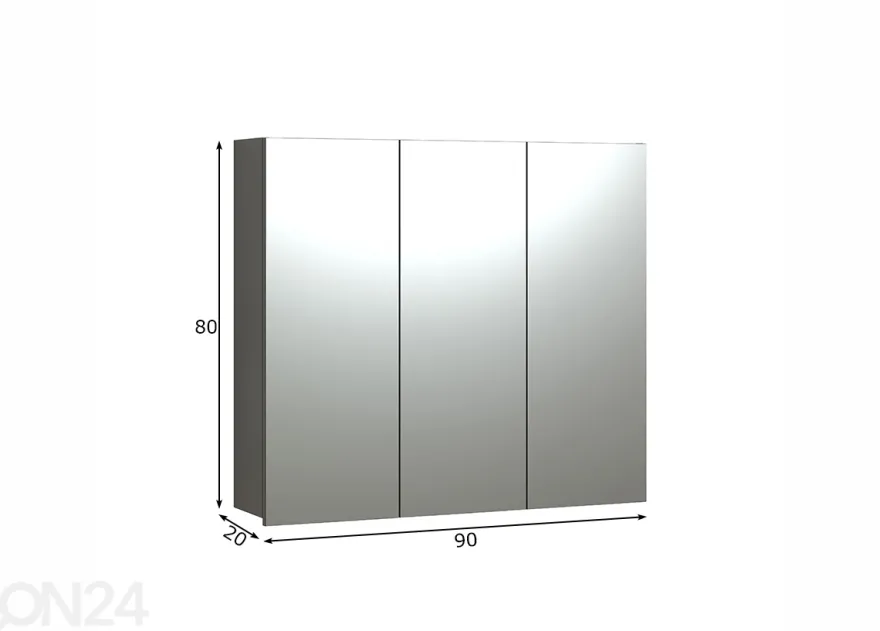 Kylpyhuoneen seinäkaappi Pure Bliss 90 cm
