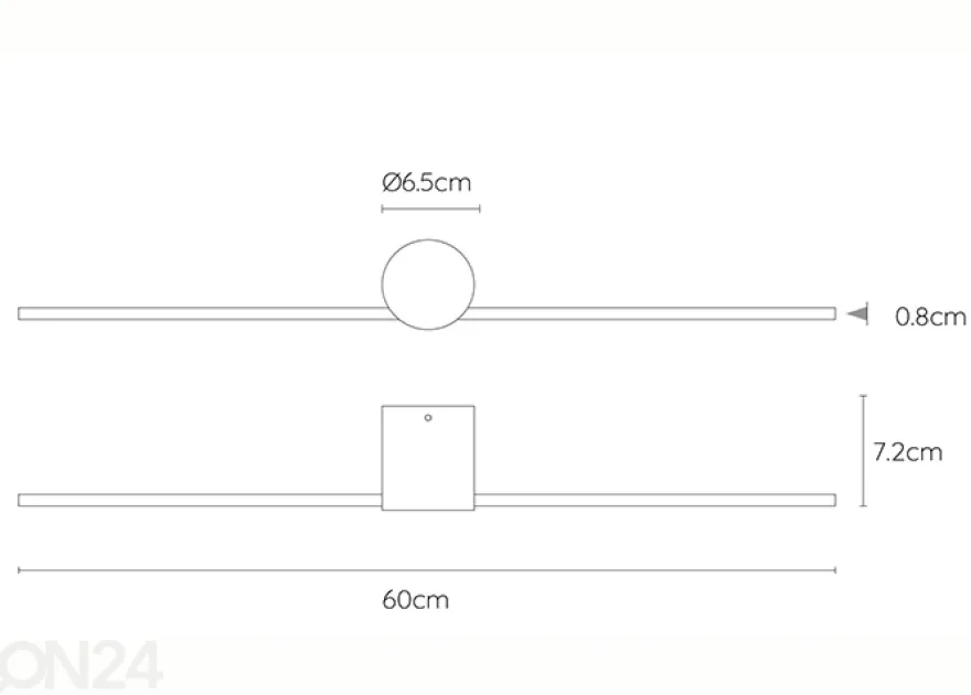 Kylpyhuoneen valaisin Mizar 60 cm