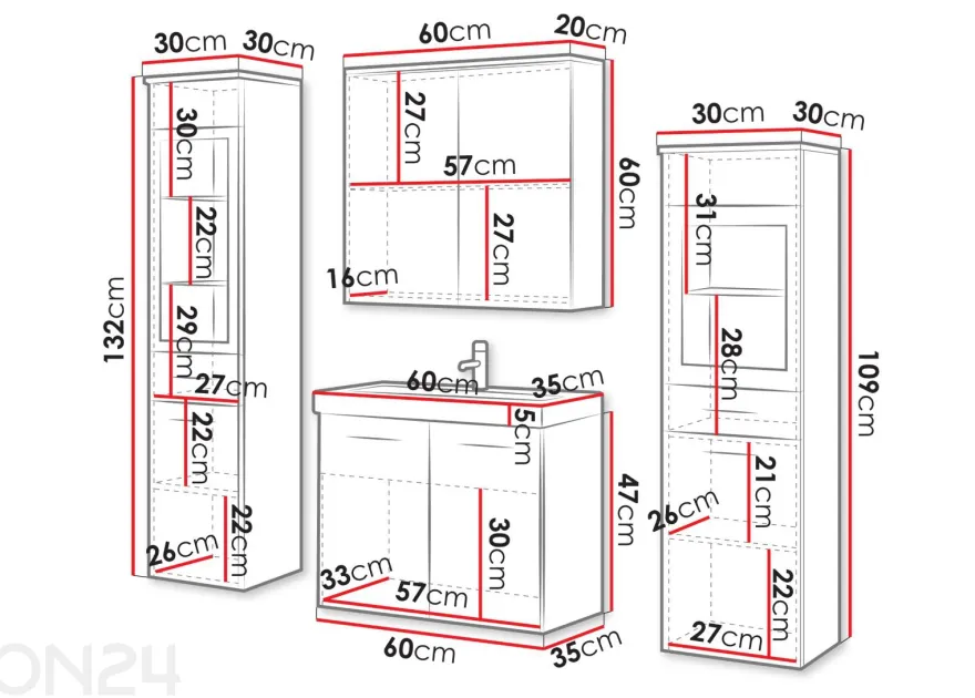 Kylpyhuonekompletti Madrit II