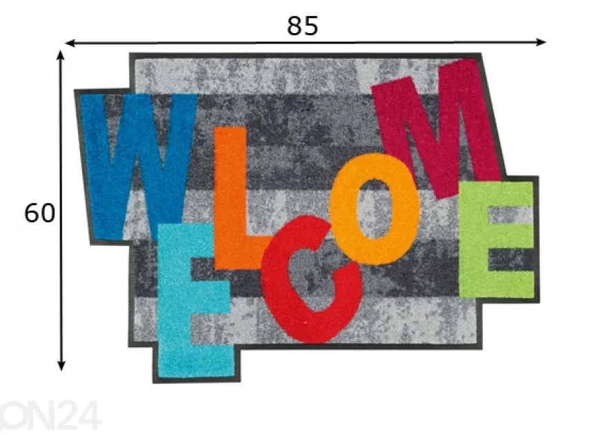 Kynnysmatto Crazy Welcome 60x85 cm