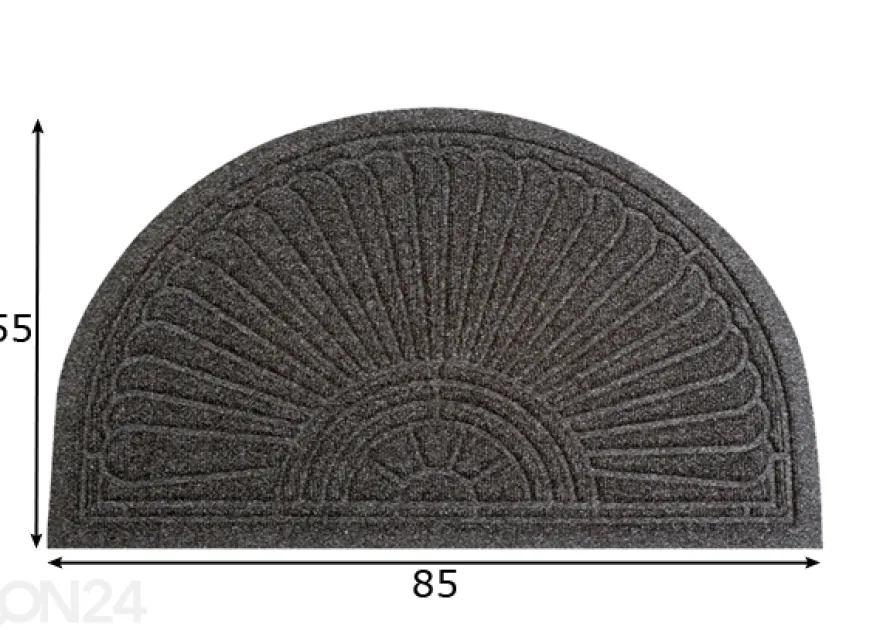 Kynnysmatto Dune Halfmoon dark grey 85x55 cm