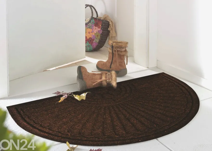 Kynnysmatto Dune Halfmoon dark brown 85x55 cm