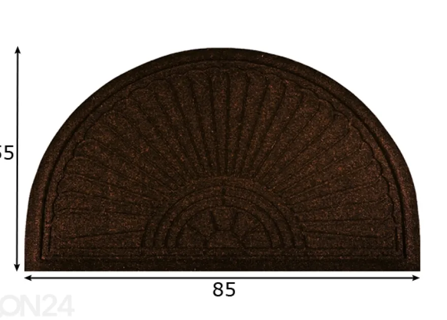 Kynnysmatto Dune Halfmoon dark brown 85x55 cm
