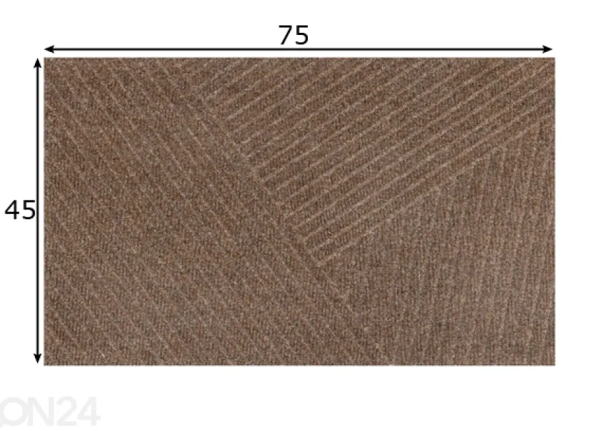 Kynnysmatto Dune Stripes taupe 45x75 cm