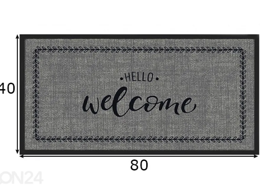 Kynnysmatto Hello Welcome 40x80 cm