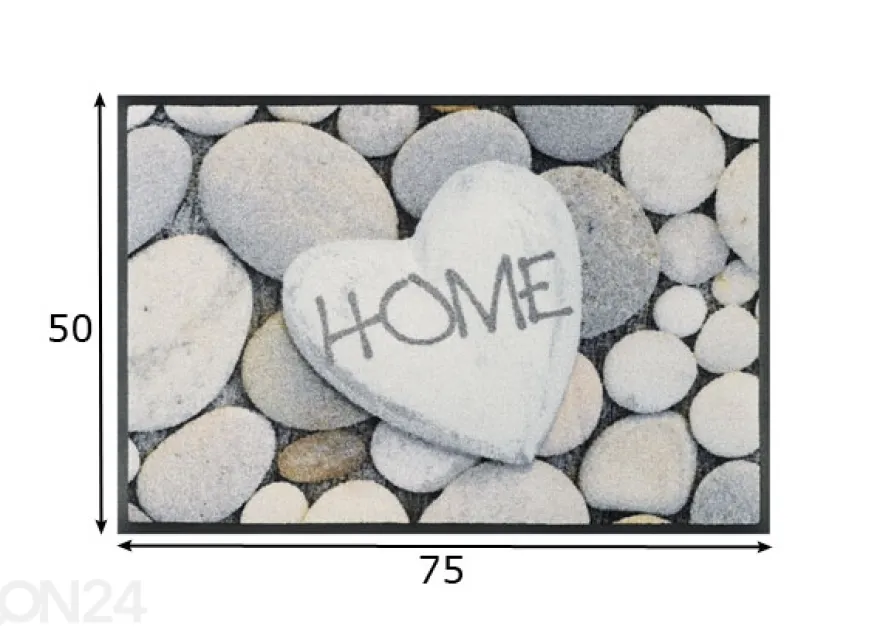 Kynnysmatto Pebble Stones 50x75 cm
