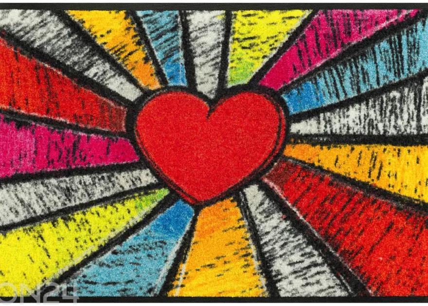 Kynnysmatto Pop Art Heart, 40x60 cm