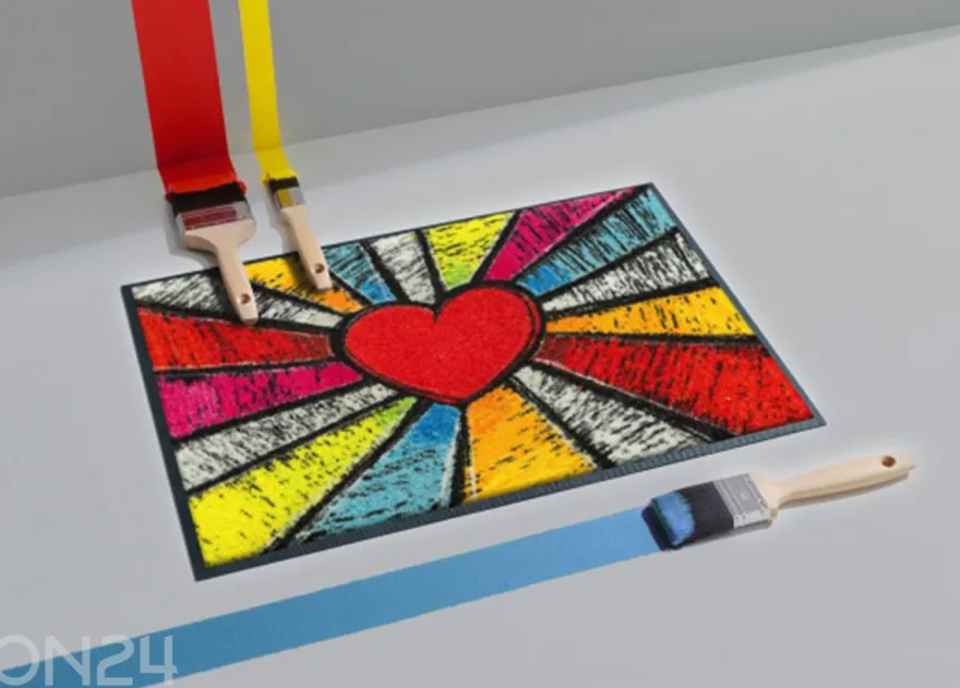 Kynnysmatto Pop Art Heart, 40x60 cm