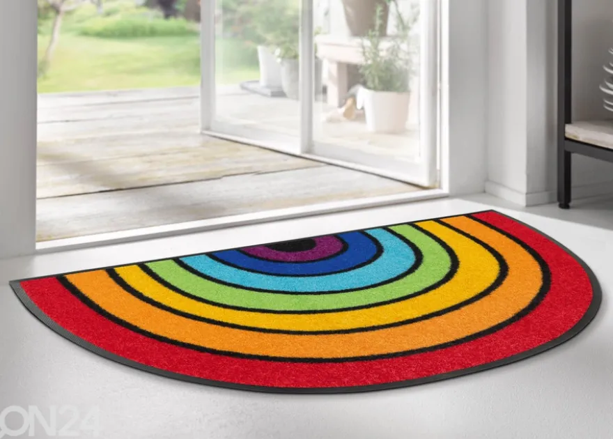 Kynnysmatto Round Rainbow 50x85 cm