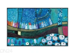 Kynnysmatto Stadt in Blau 50x75 cm