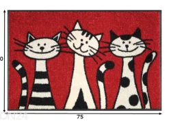 Kynnysmatto Three Cats 50x75 cm