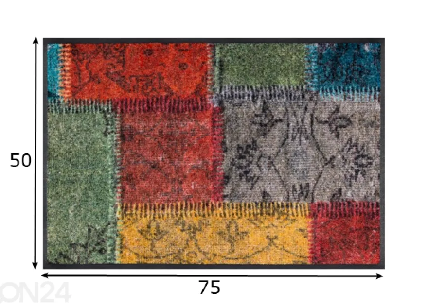 Kynnysmatto Vintage Patches 50x75 cm