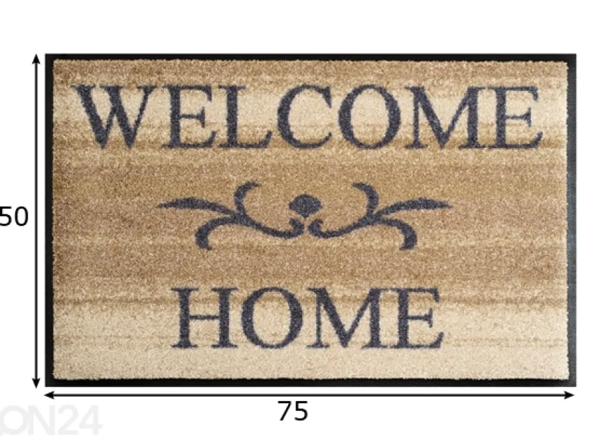 Kynnysmatto Welcome Home beige 50x75 cm