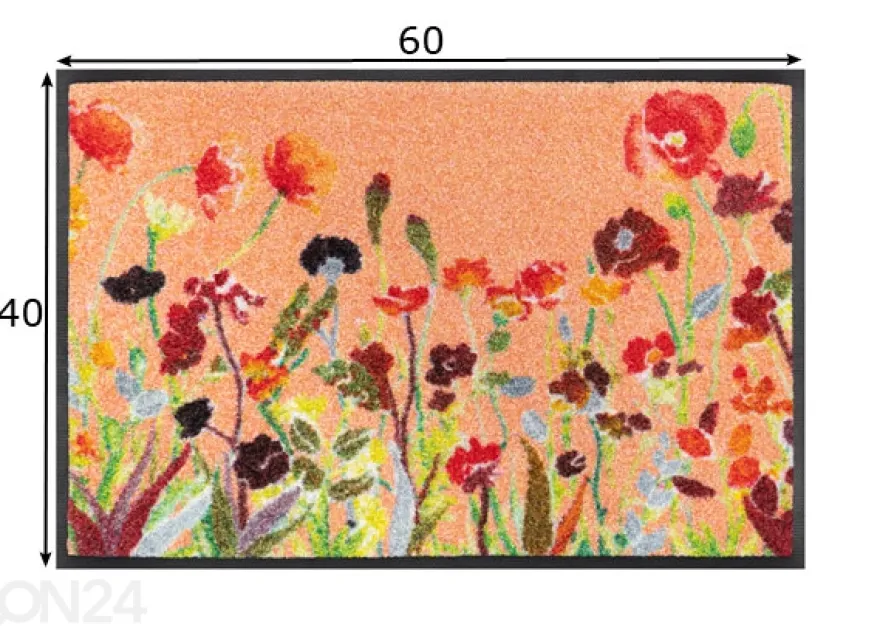 Kynnysmatto Wildflowers 40x60 cm