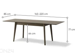 Laajennettava ruokapöytä Plot 85x145/220 cm