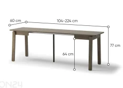 Laajennettava ruokapöytä Plot 60x104/224 cm