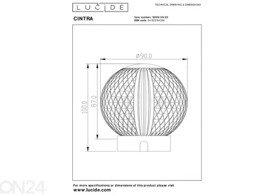 Ladattava pöytävalaisin Cintra 1x1,5W 3000K - 3 StepDim