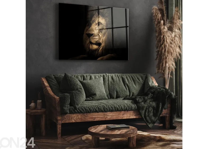 Lasikuva Lion 100x70 cm