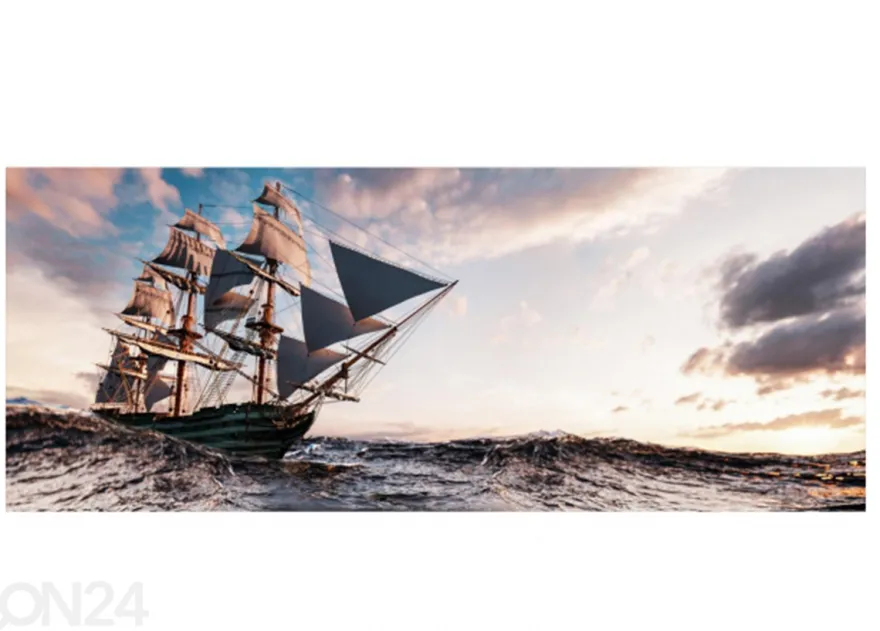 Lasikuva Ship 125x50 cm