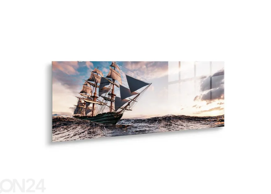 Lasikuva Ship 125x50 cm