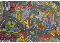 Lastenhuoneen matto AUTOTIET 133x133 cm