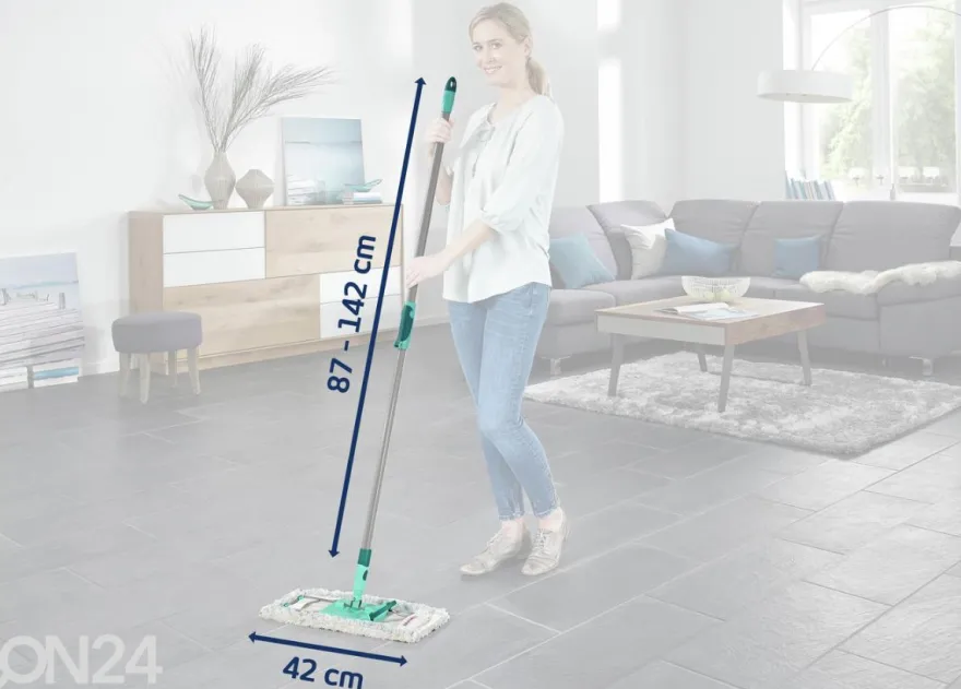 Lattianpesin Profi XL MicroDuo teleskooppivarrella Leifheit