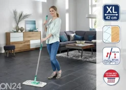 Lattianpesin Profi XL MicroDuo teleskooppivarrella Leifheit