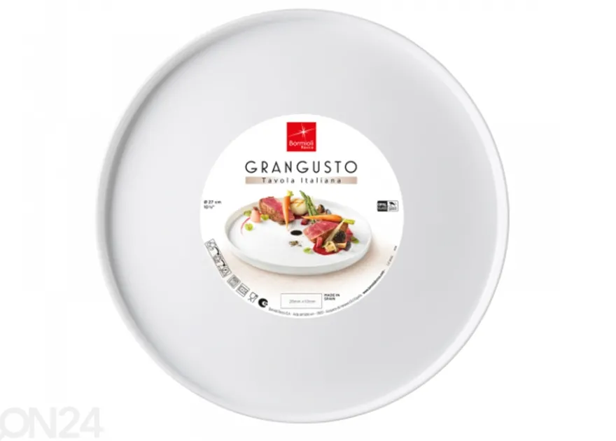 Lautanen Grangusto Ø 27 cm, valkoinen, 2 kpl