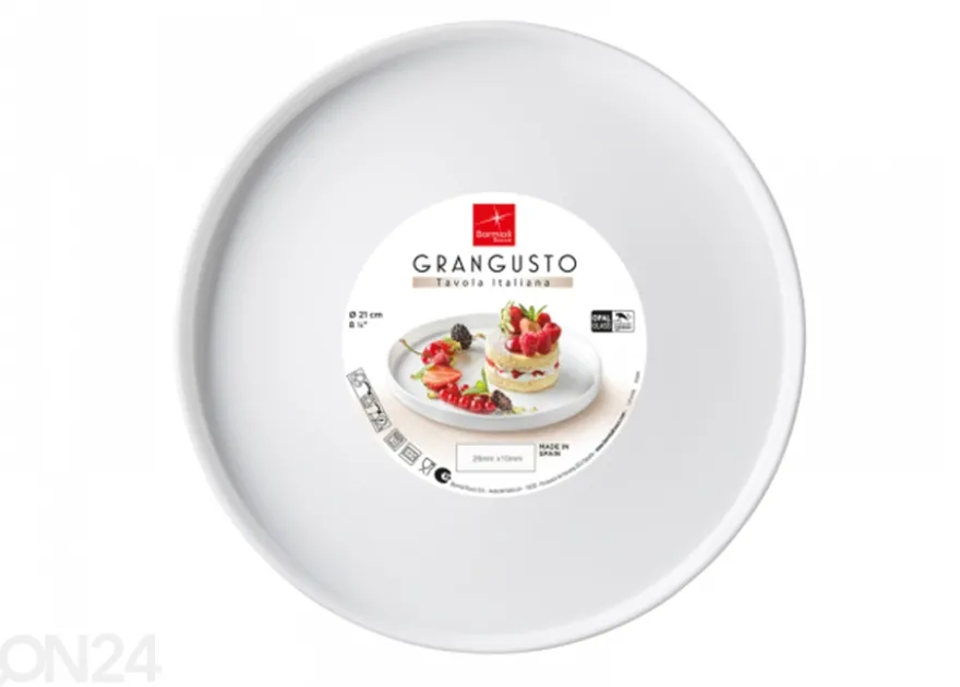 Lautanen Grangusto Ø 21 cm, valkoinen, 2 kpl
