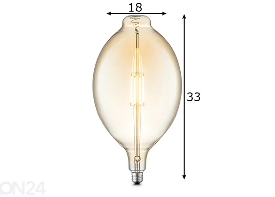 LED-lamppu Carbon, E27, 3W