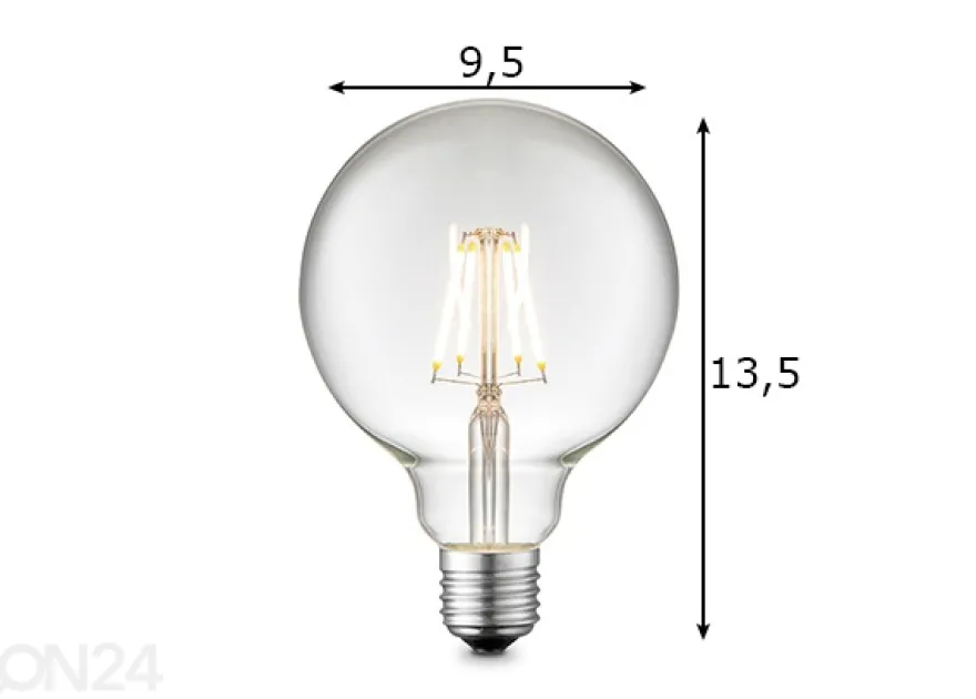 LED lamppu Globe, E27, 6W