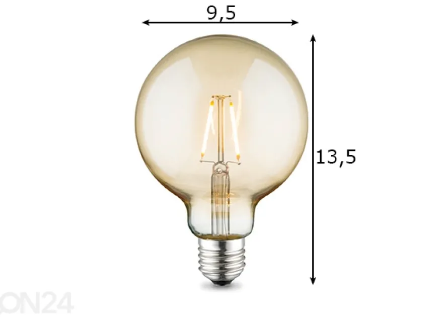 LED-lamppu Globe, E27, 4W