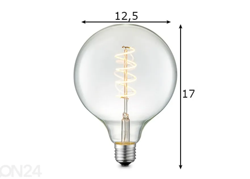 LED-lamppu Spiral, E27, 4W