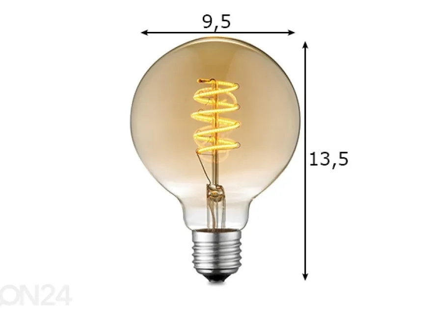 LED-lamppu Spiral, E27, 4W