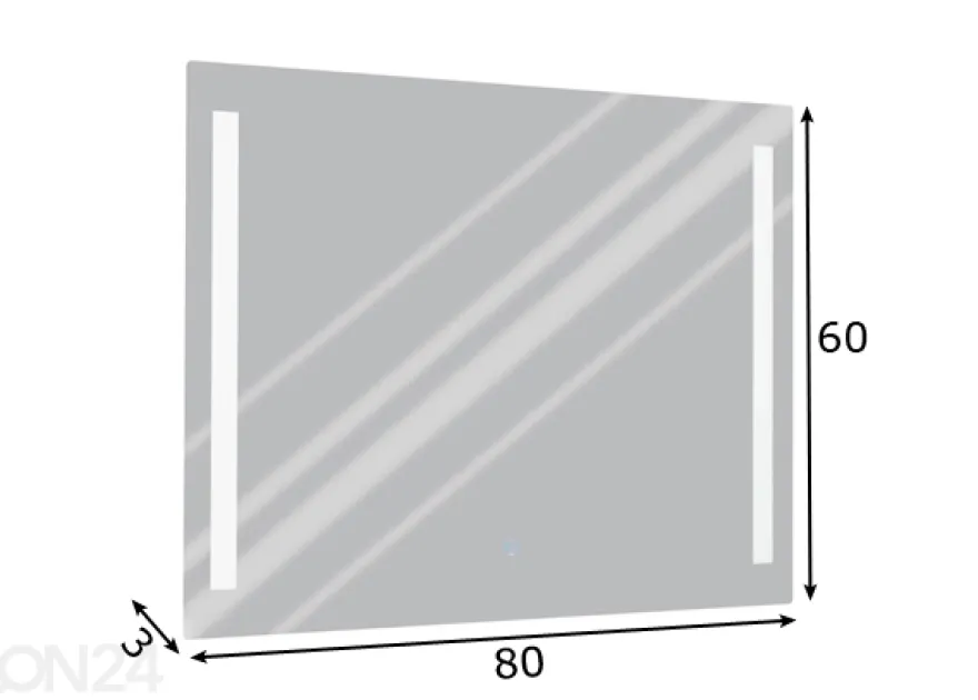 LED valopeili Buenavista, 60x80 cm