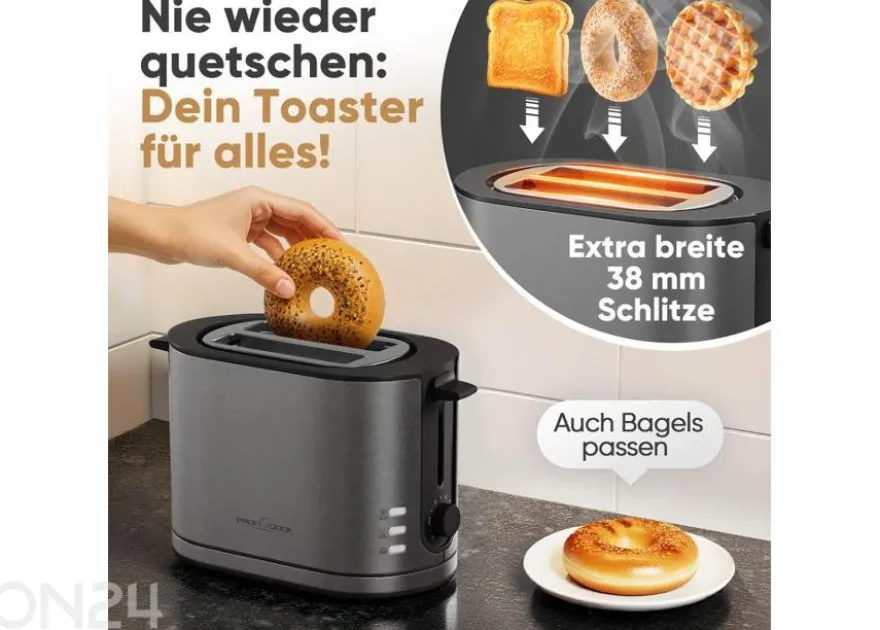 Leivänpaahdin ProfiCook PCTA1291, grafiitinharmaa