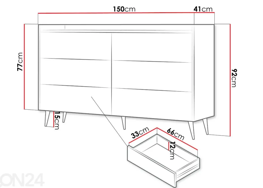 Lipasto Ademo 150 cm