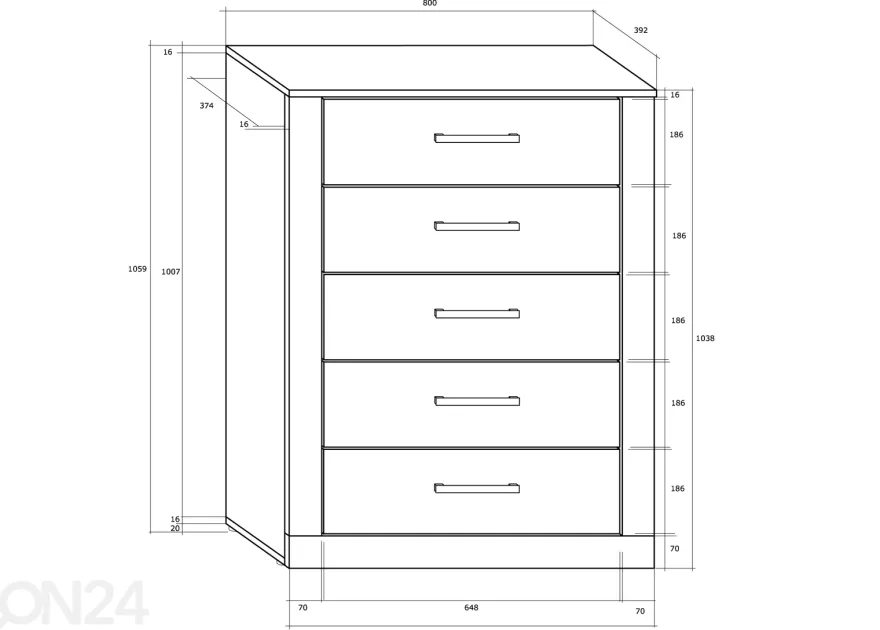 Lipasto Bally 80 cm